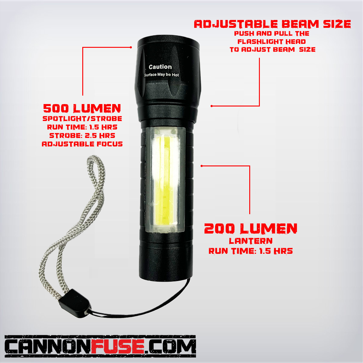 500 Lumen Rechargeable Flashlight